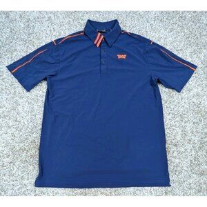 PXG Polo Shirt Men's Small Blue Vented Performance Golf Short Sleeve Stretch